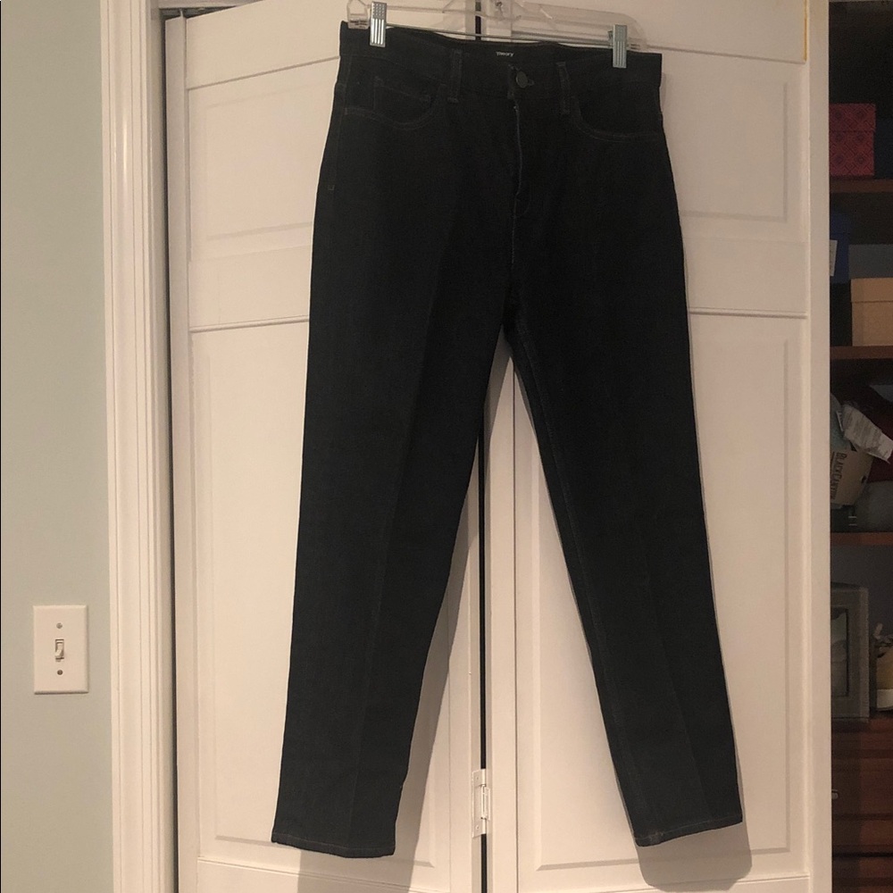 Theory Cropped Dark Wash Jeans